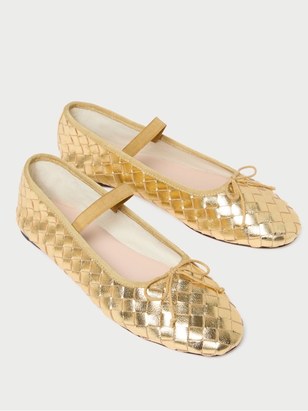 Loeffler Randall Leonie Gold Woven Ballet Flat Size 8.5 - Picture 11 of 11